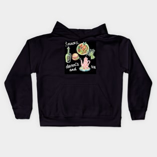 food on a black background, like drawn with chalk Kids Hoodie